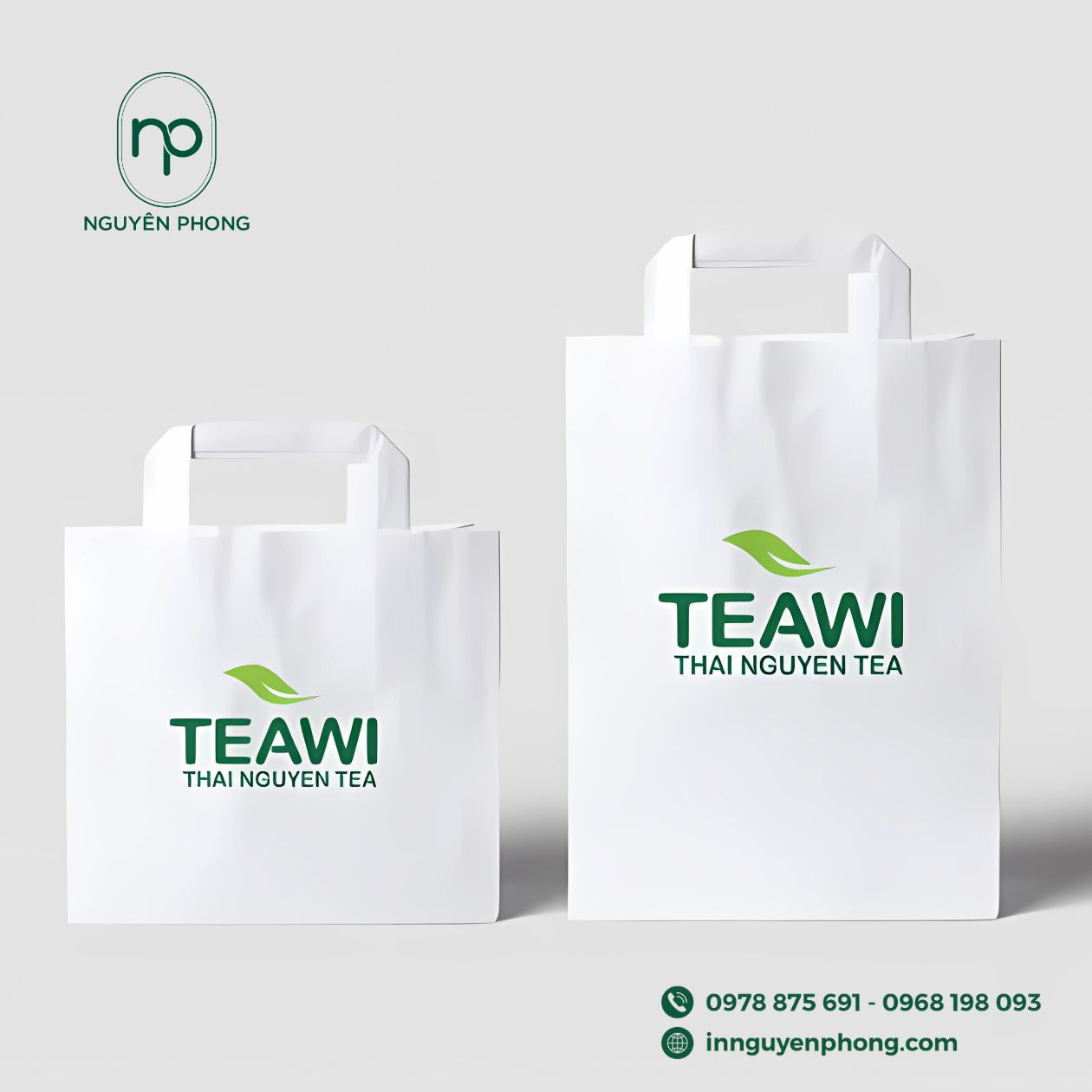 Mẫu thiết kế logo chè in trên túi giấy